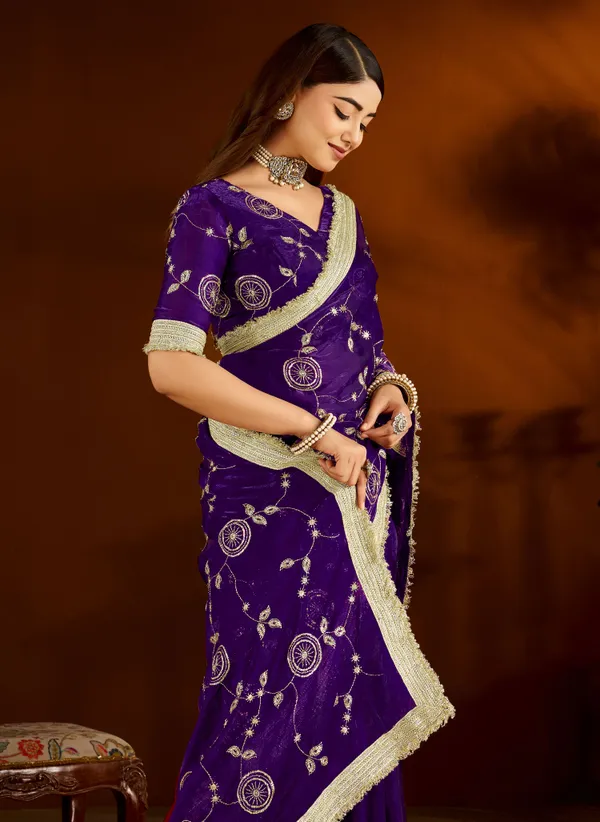 Violet_Satin_Silk_Saree_with_Heavy_Embroidered_Work