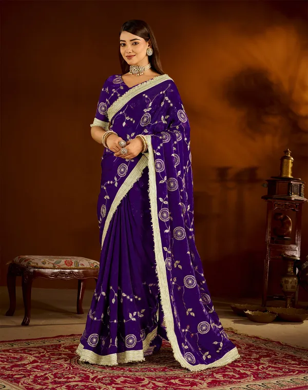 Violet_Satin_Silk_Saree_with_Heavy_Embroidered_Work
