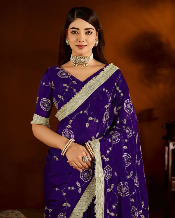 Violet_Satin_Silk_Saree_with_Heavy_Embroidered_Work