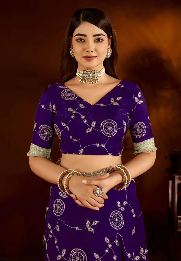Violet_Satin_Silk_Saree_with_Heavy_Embroidered_Work
