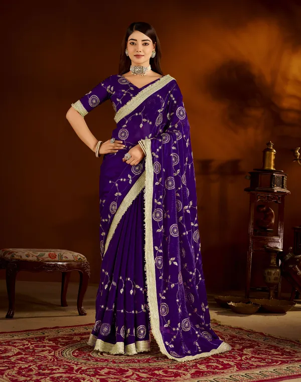 Violet_Satin_Silk_Saree_with_Heavy_Embroidered_Work