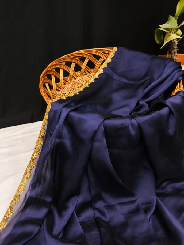 New_Party_Wear_Rangoli_Silk_Navy_Blue_color_saree_with_Blouse_and_stone_lace_Border