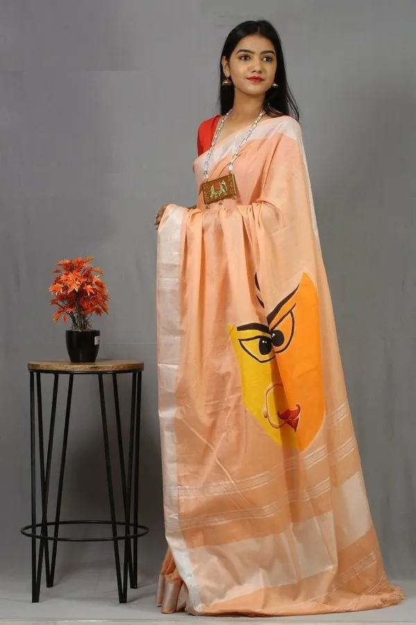Multi_Colour_Linen_Saree_(With_Unstitched_Blouse_Piece)_(For_Women)