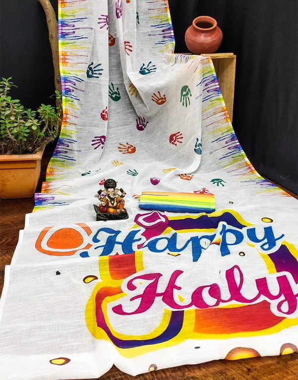 Multi_Colour_Holi_Special_Linen_Saree_(With_Unstitched_Blouse_Piece)_(For_Women)
