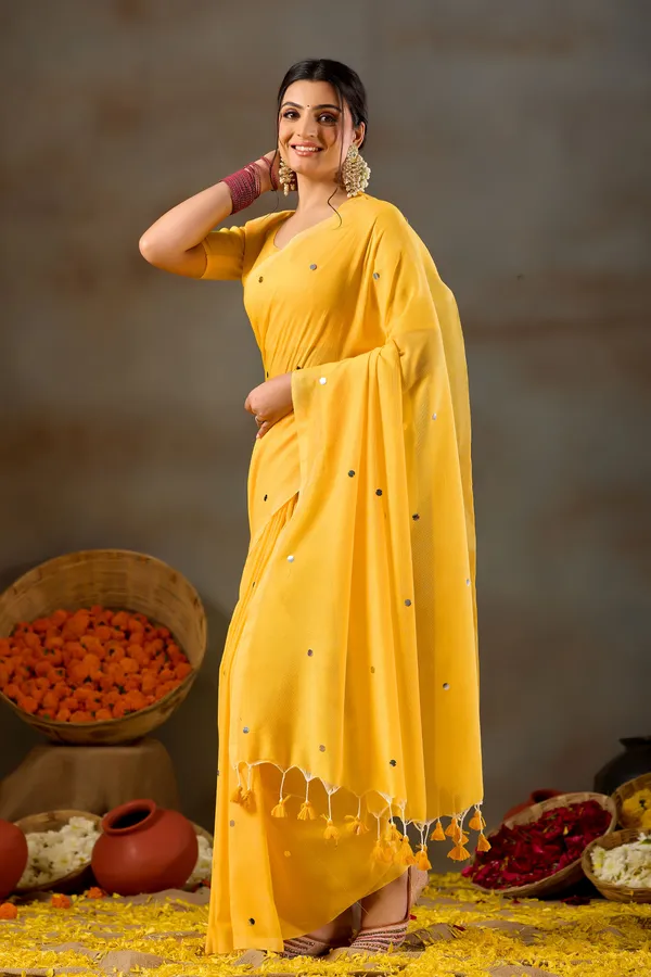 Yellow_Handloom_Gini_Cotton_Saree