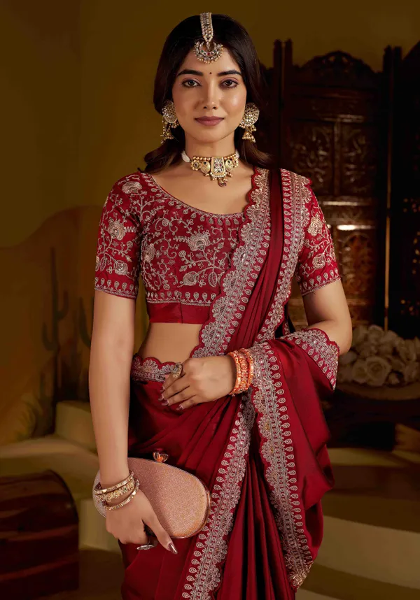 Maroon_Rangoli_Silk_Saree_with_Heavy_Embroidery_Work_and_heavy_work_Blouse_for_Wedding_&_Party_Wear