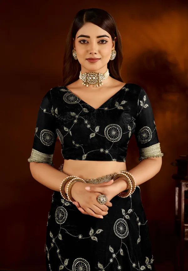 Black_Satin_Silk_Saree_with_Heavy_Embroidered_Work