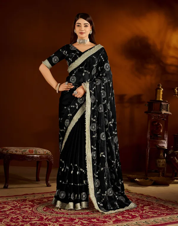 Black_Satin_Silk_Saree_with_Heavy_Embroidered_Work
