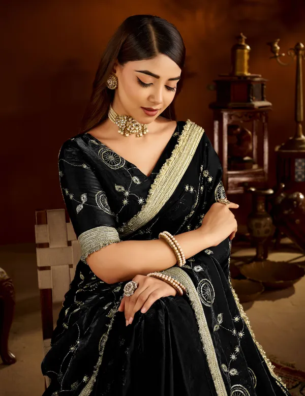 Black_Satin_Silk_Saree_with_Heavy_Embroidered_Work
