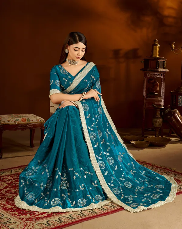 Rama_Green_Satin_Silk_Saree_with_Heavy_Embroidered_Work
