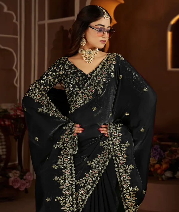 Black_Satin_Silk_Saree_with_Heavy_Embroidered_Work