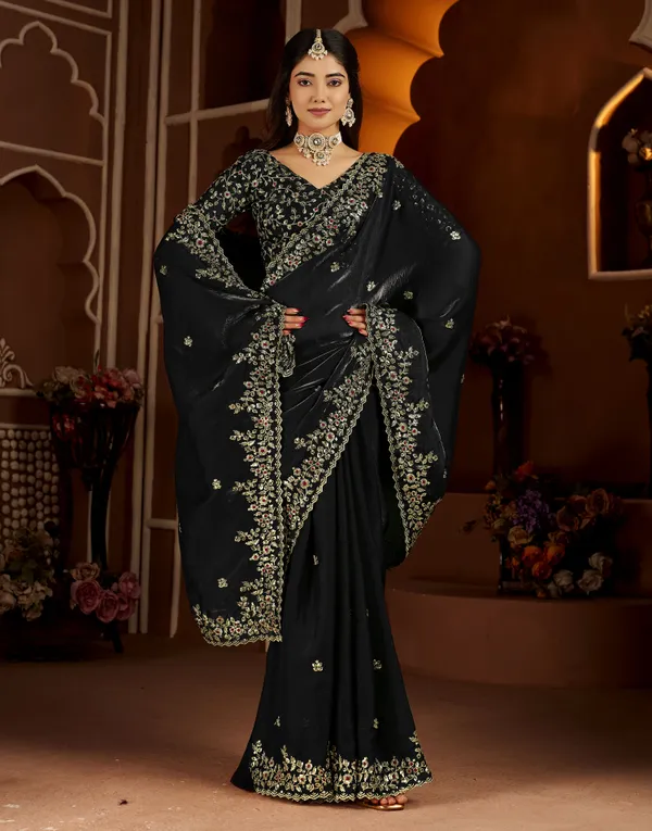 Black_Satin_Silk_Saree_with_Heavy_Embroidered_Work