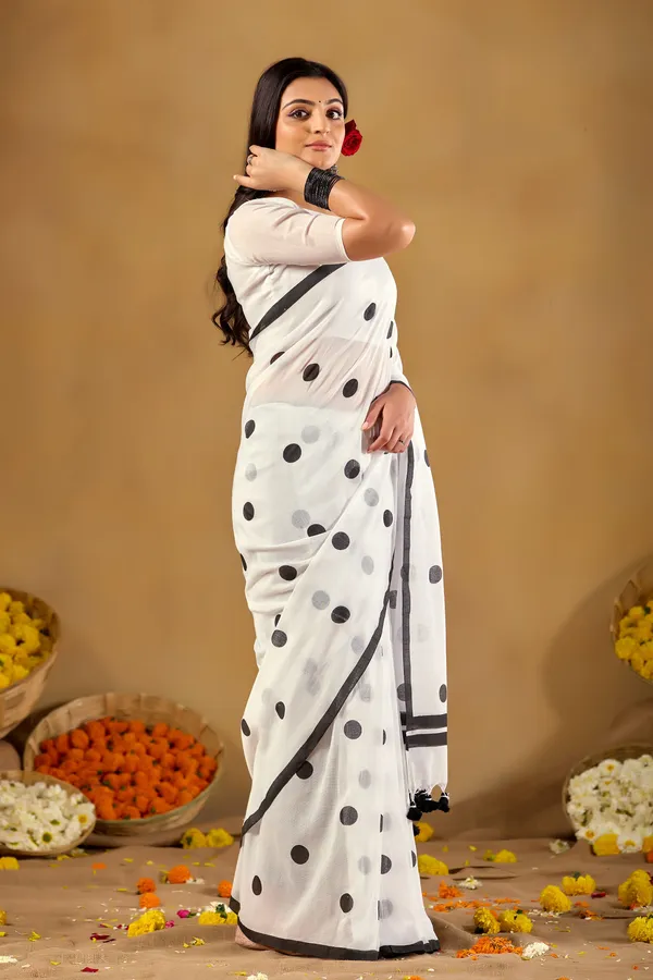 White_Handloom_Print_Cotton_Saree