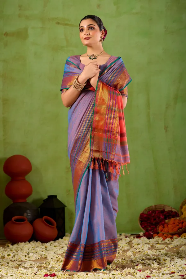 Lavnder_Narayanpet_Mercerized_Cotton_Saree