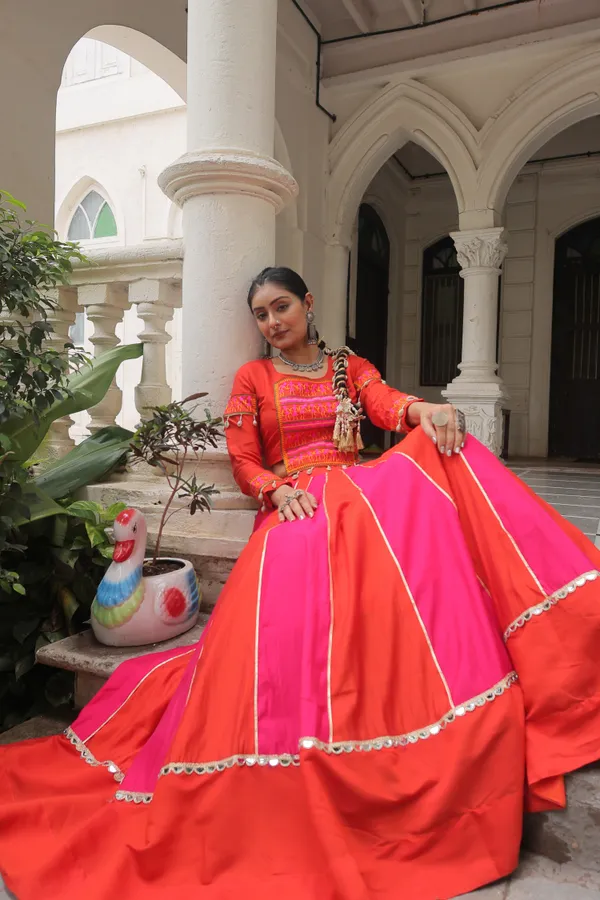 Roman-inspired_Lehenga_featuring_an_attractive_combination_of_mirror_lace_embellished_work,_paired_with_fully_stitched_lehenga_&_blouse_�_a_vibrant_and_eye-catching_choice_for_festive_and_Navratri_looks.