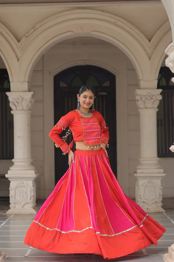 Roman-inspired_Lehenga_featuring_an_attractive_combination_of_mirror_lace_embellished_work,_paired_with_fully_stitched_lehenga_&_blouse_�_a_vibrant_and_eye-catching_choice_for_festive_and_Navratri_looks.