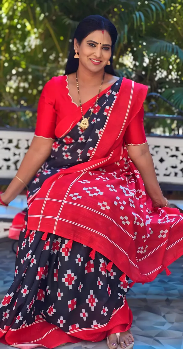 Black_Colour_Linen_Saree_(With_Unstitched_Blouse_Piece)_(For_Women)
