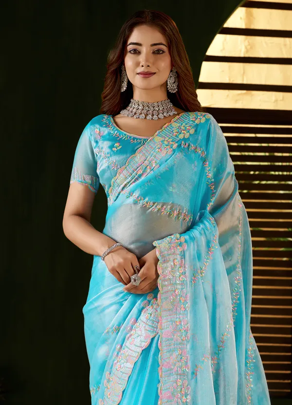 Skyblue_Jimmy_Choo_Fabric_Saree_with_Multi_Thread_Embroidered_Work_for_Women