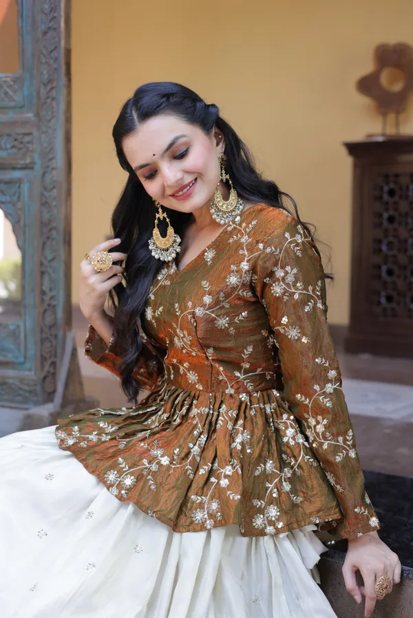 Silk_Lehenga_with_sequins,_zari_&_mirror_embellished_work,_paired_with_a_stylish_blouse._Gives_a_beautiful_flared_look_�_perfect_for_parties_&_festive_wear._Unstitched_blouse_included._?