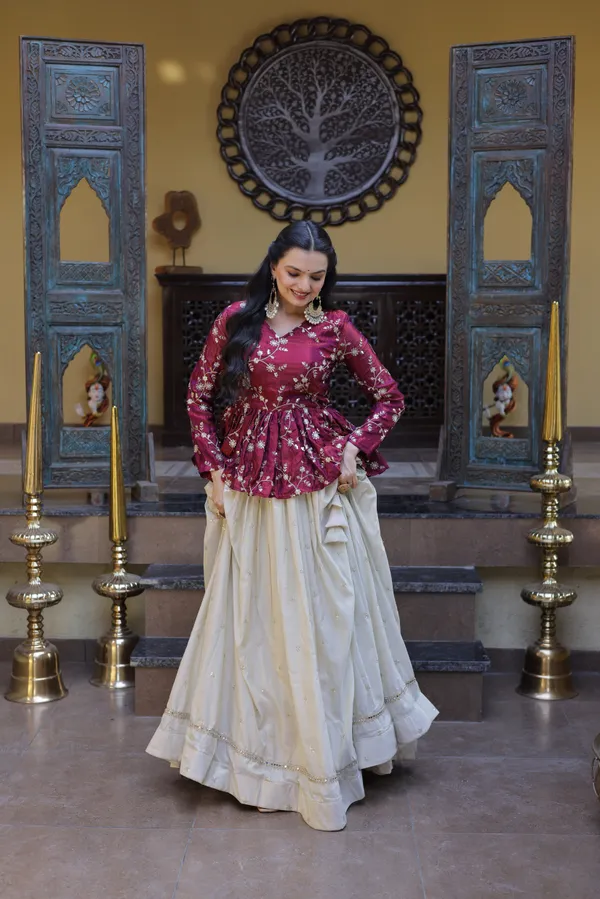 Silk_Lehenga_with_sequins,_zari_&_mirror_embellished_work,_paired_with_a_stylish_blouse._Gives_a_beautiful_flared_look_�_perfect_for_parties_&_festive_wear._Unstitched_blouse_included._?