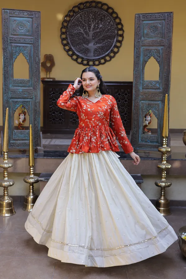Silk_Lehenga_with_sequins,_zari_&_mirror_embellished_work,_paired_with_a_stylish_blouse._Gives_a_beautiful_flared_look_�_perfect_for_parties_&_festive_wear._Unstitched_blouse_included._?