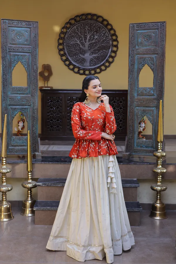 Silk_Lehenga_with_sequins,_zari_&_mirror_embellished_work,_paired_with_a_stylish_blouse._Gives_a_beautiful_flared_look_�_perfect_for_parties_&_festive_wear._Unstitched_blouse_included._?