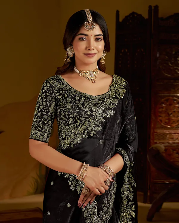 Black_Color_Satin_Silk_Saree_with_Heavy_Embroidered_Work