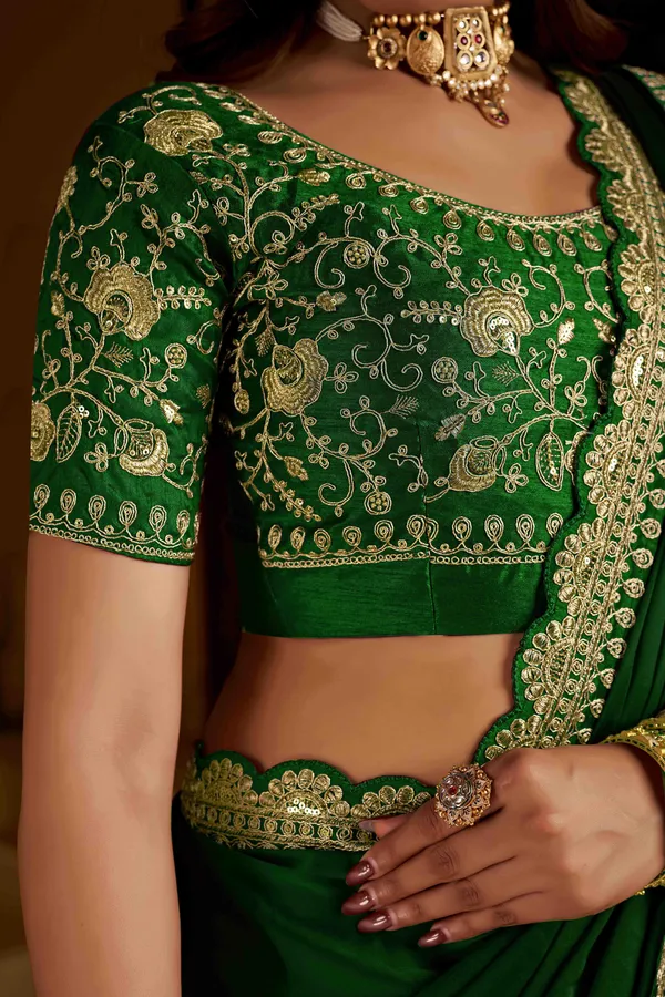 Green_Rangoli_Silk_Saree_with_Heavy_Embroidery_Work_and_heavy_work_Blouse_for_Wedding_&_Party_Wear