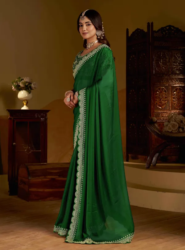 Green_Rangoli_Silk_Saree_with_Heavy_Embroidery_Work_and_heavy_work_Blouse_for_Wedding_&_Party_Wear