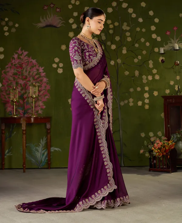 Wine_Rangoli_Silk_Saree_with_Embroidered_Designer_Blouse_Piece