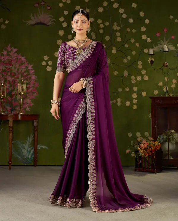 Wine_Rangoli_Silk_Saree_with_Embroidered_Designer_Blouse_Piece