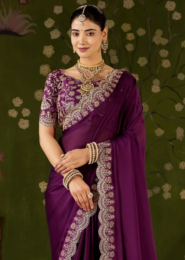 Wine_Rangoli_Silk_Saree_with_Embroidered_Designer_Blouse_Piece