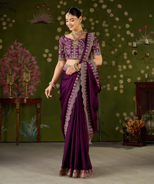Wine_Rangoli_Silk_Saree_with_Embroidered_Designer_Blouse_Piece