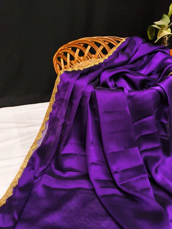New_Party_Wear_Rangoli_Silk_Violet_color_saree_with_Blouse_and_stone_lace_Border