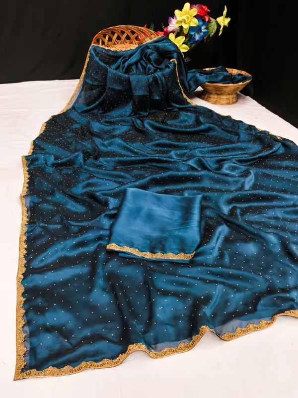 Premium_Teal_Blue_Rangoli_Silk_Saree_with_Golden_Pearl_Work_&_Heavy_Designer_Lace_Border
