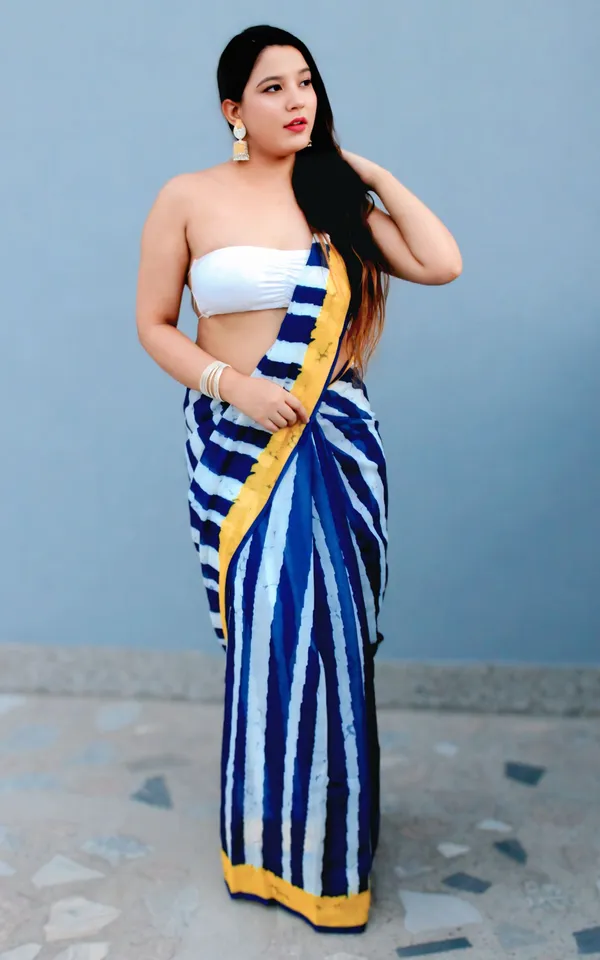 Navy_Blue_Colour_Linen_Saree_(With_Unstitched_Blouse_Piece)_(For_Women)