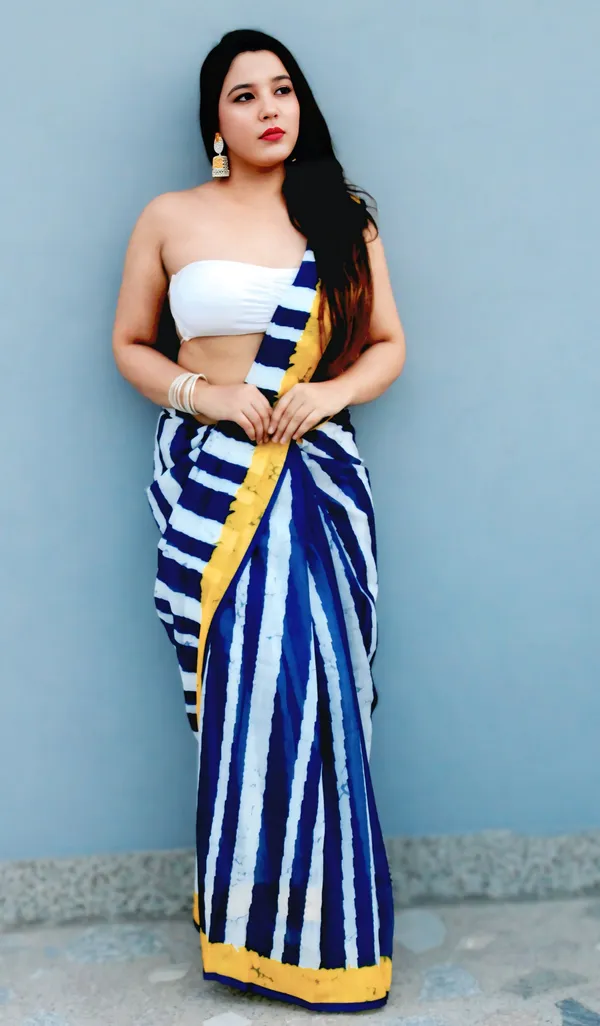Navy_Blue_Colour_Linen_Saree_(With_Unstitched_Blouse_Piece)_(For_Women)