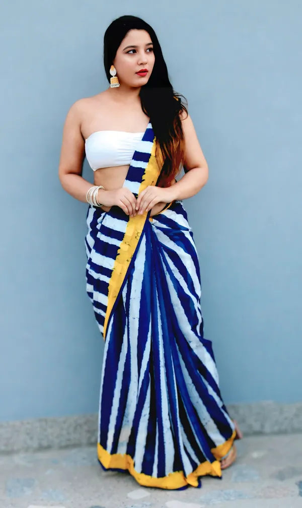 Navy_Blue_Colour_Linen_Saree_(With_Unstitched_Blouse_Piece)_(For_Women)