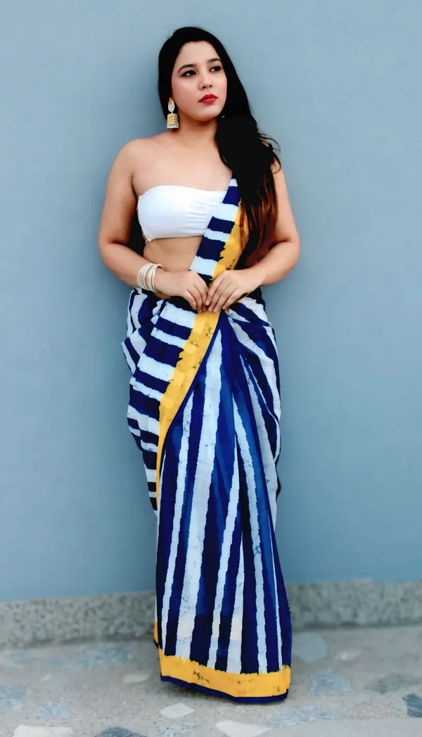 Navy_Blue_Colour_Linen_Saree_(With_Unstitched_Blouse_Piece)_(For_Women)