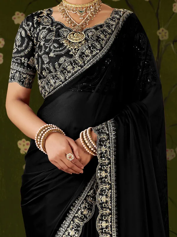 Black_Rangoli_Silk_Embroidered_Cutwork_Lace_Saree_for_Women_with_Designer_Blouse_Piece