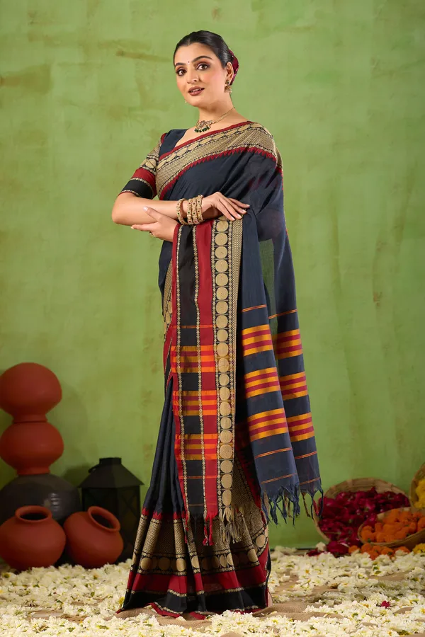 Black_Narayanpet_Mercerized_Cotton_Saree