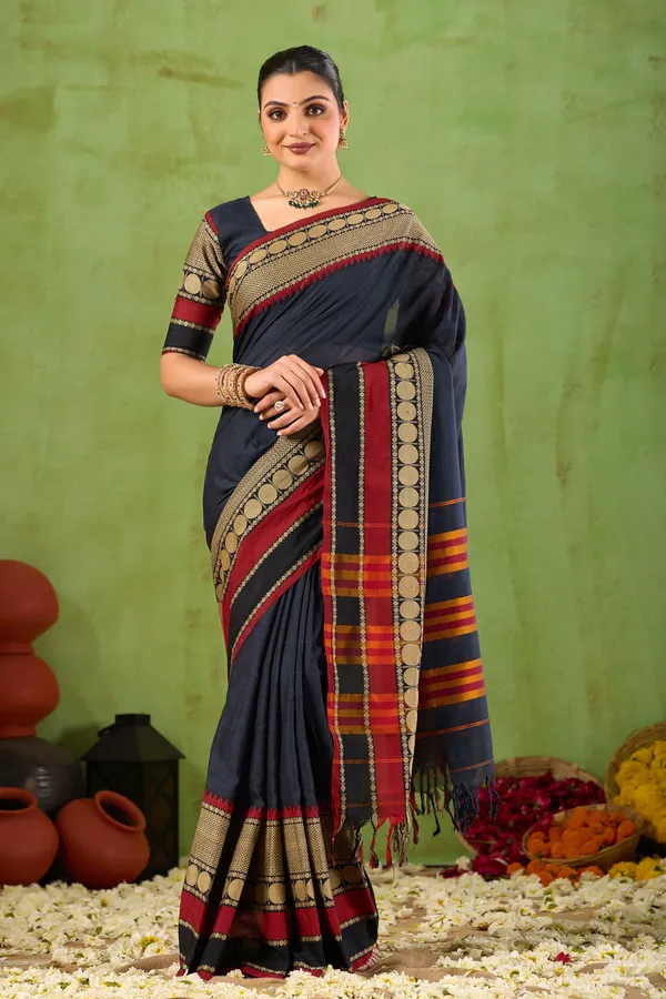 Black_Narayanpet_Mercerized_Cotton_Saree