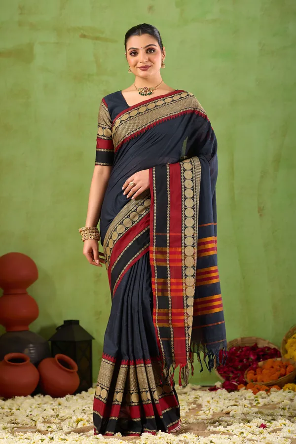 Black_Narayanpet_Mercerized_Cotton_Saree