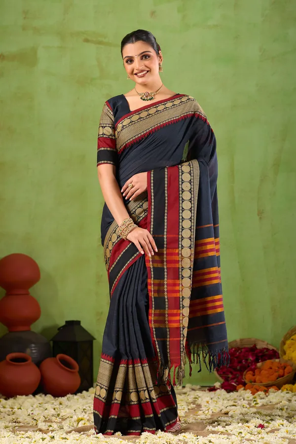 Black_Narayanpet_Mercerized_Cotton_Saree