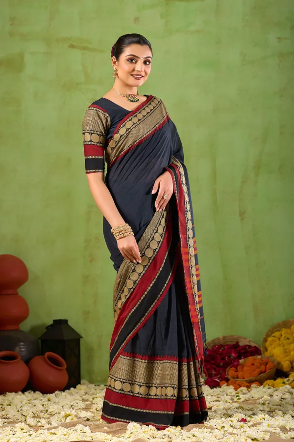 Black_Narayanpet_Mercerized_Cotton_Saree