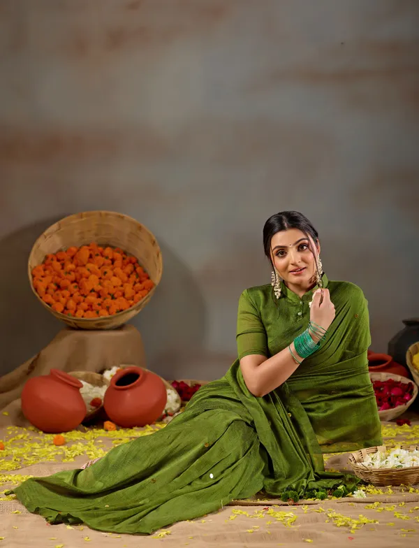 Green_Handloom_Gini_Cotton_Saree