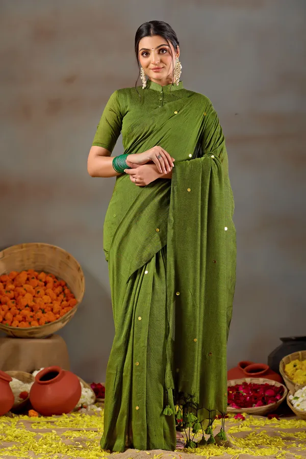 Green_Handloom_Gini_Cotton_Saree