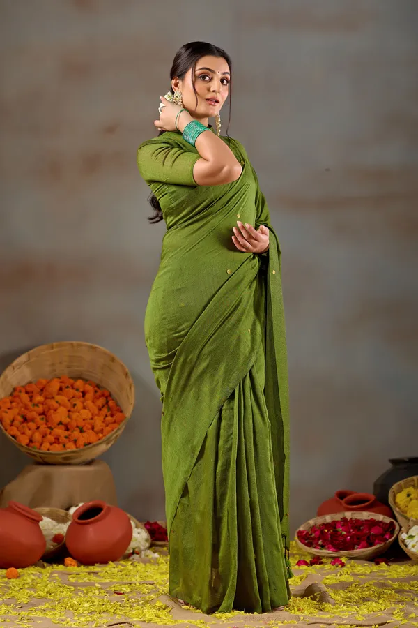 Green_Handloom_Gini_Cotton_Saree