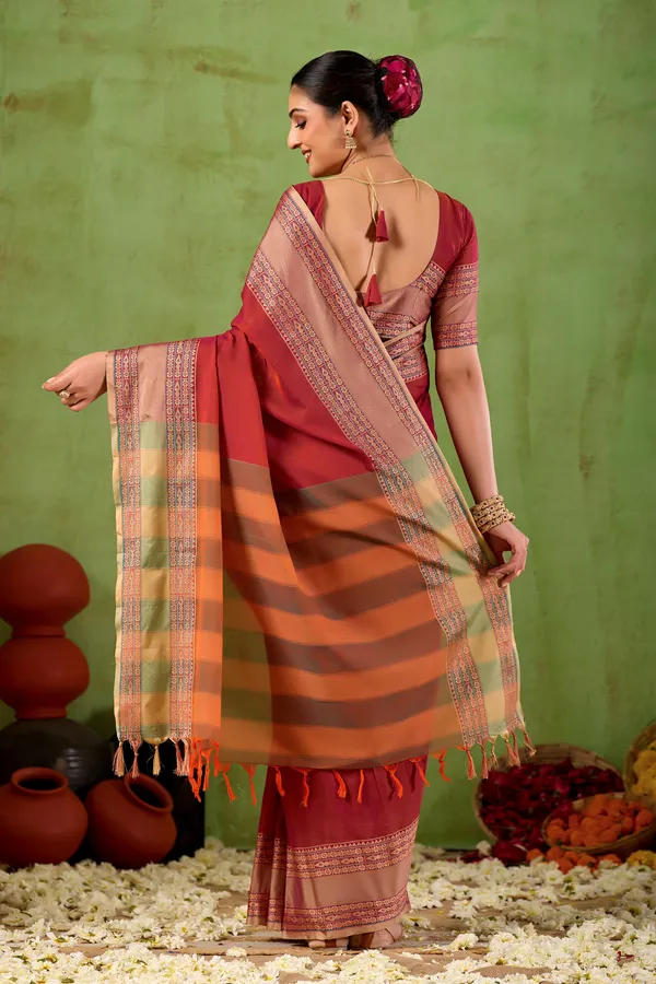 Maroon_Narayanpet_Mercerized_Cotton_Saree