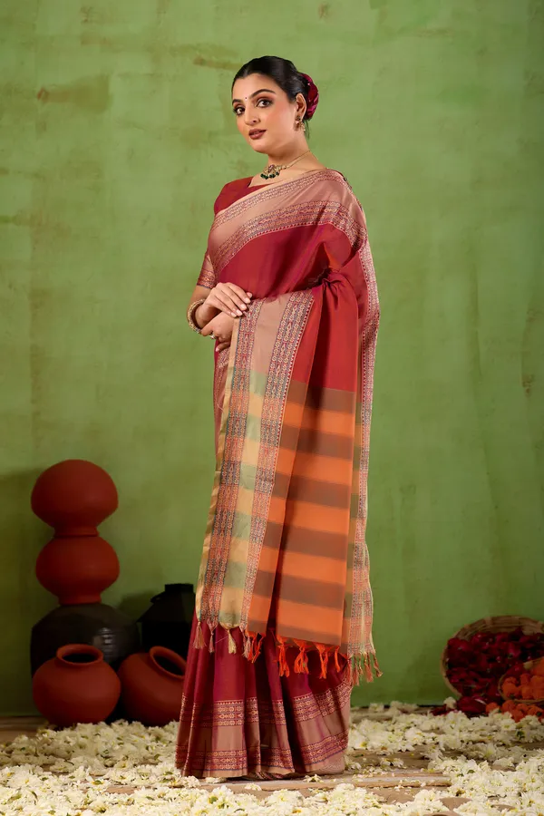 Maroon_Narayanpet_Mercerized_Cotton_Saree